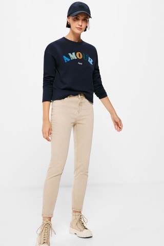 Jeans Skinny Hoge Taille - Beige