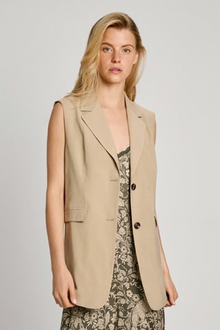Mouwloos Jasje Adele - Beige