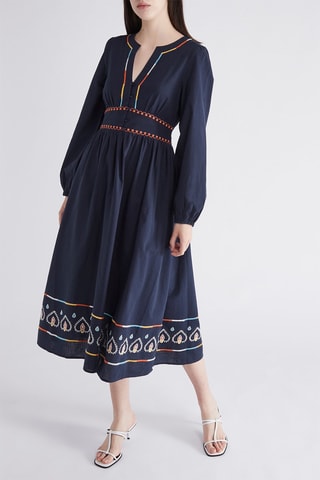 Robe midi - Bleu