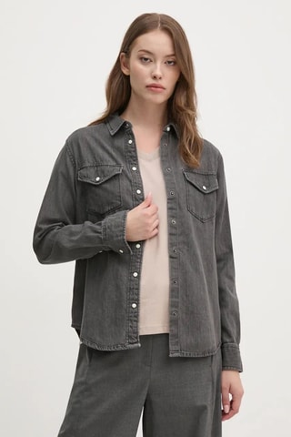 Spijkerblouse Regular Fit - Zwart