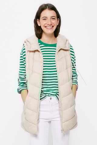 Bodywarmer Jas met Capuchon - Ecru