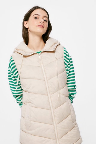 Bodywarmer Jas met Capuchon - Ecru