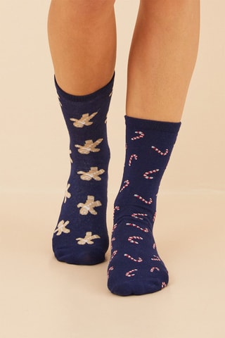 3 Paar Sokken - Blauw en wit