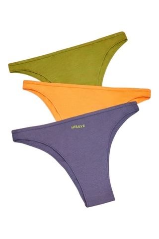 3 Slips - olijfgroen, marineblauw en oranje