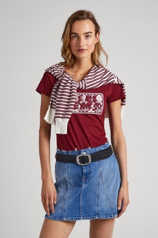 T-shirt Brandi - Bordeauxrood