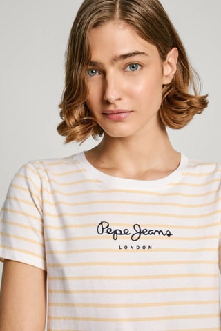T-shirt Elba - Wit en Beige