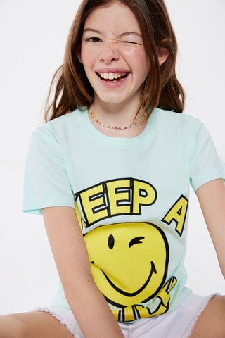 T-shirt - Turquoise en Geel