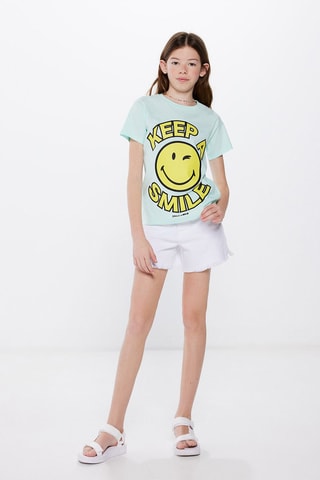T-shirt - Turquoise en Geel