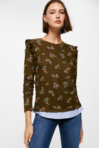 T-shirt trompe-l'oeil - Kaki