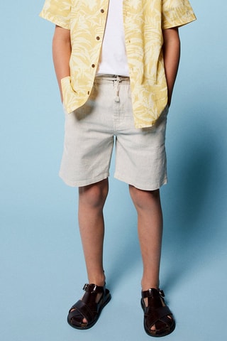 Linnen Bermuda Beige