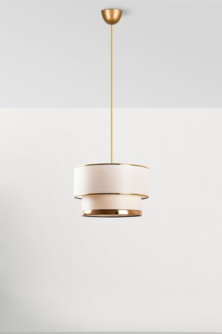 Candeeiro suspenso Cake - Branco e dourado - 45-60 W