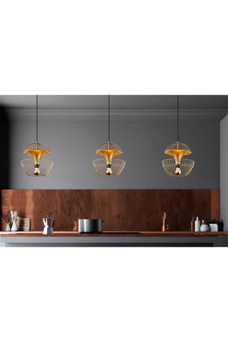 Candeeiro suspenso - Dourado e preto - 40 W
