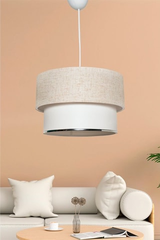 Candeeiro suspenso Corbeu Creme e branco