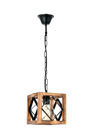 Candeeiro suspenso Zikzak Natural e preto