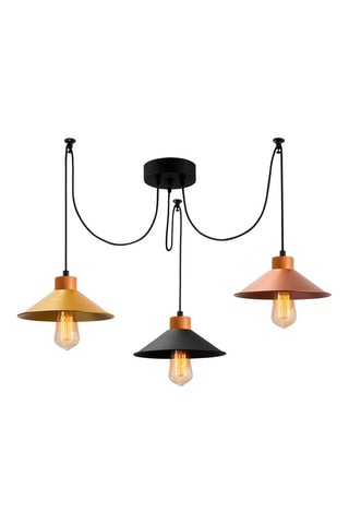 Candeeiro suspenso em forma de aranha Manavgat - Preto e acobreado - 3 x 40 W