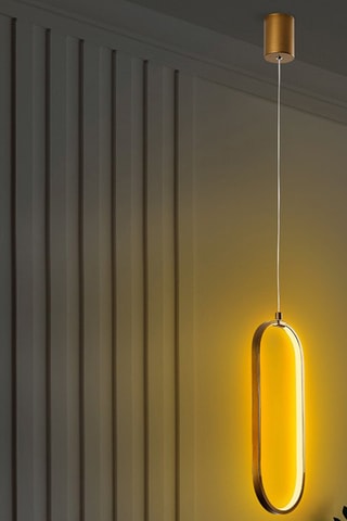 Candeeiro suspenso LED Can Dourado