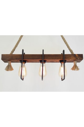 Candeeiro suspenso em pinho - Natural e bege - 3 x 40 W