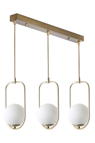 Candeeiro suspenso - Branco e cobre - 60 W