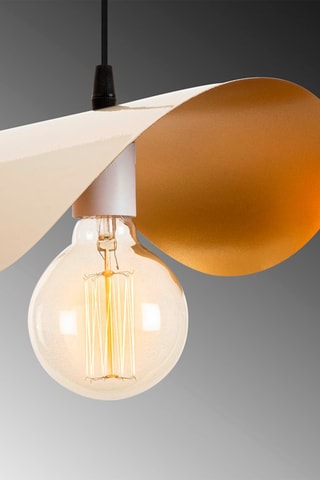Candeeiro suspenso Sivani - Branco e dourado - 100 W