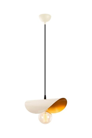 Candeeiro suspenso Sivani - Branco e dourado - 100 W