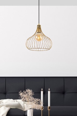 Candeeiro suspenso Teldamla - Dourado brilhante - 40 W