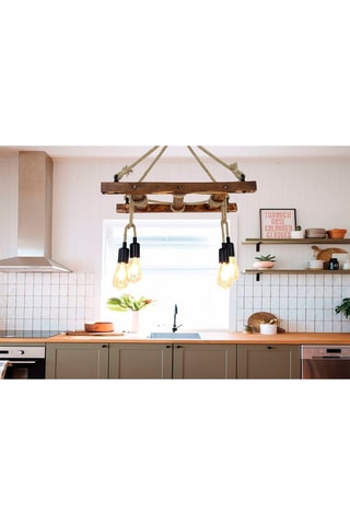 Candeeiro suspenso Borulu - Natural - 4 x 60 W