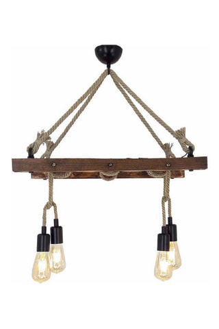 Candeeiro suspenso Borulu - Natural - 4 x 60 W