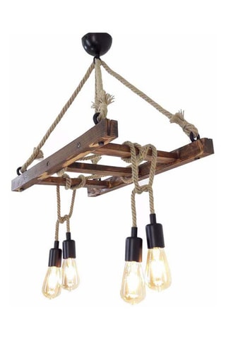 Candeeiro suspenso Borulu - Natural - 4 x 60 W