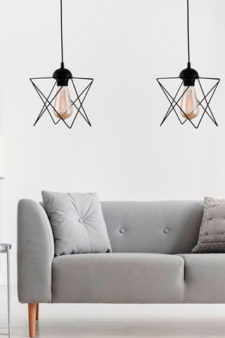 2 candeeiros suspensos - Preto - 2 x 45-60 W