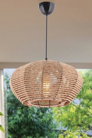 Candeeiro suspenso em madeira - Natural - 45-60 W