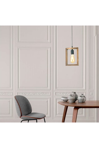 Candeeiro suspenso Geometrik Ahsap Sarkit - Natural e preto