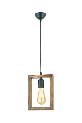 Candeeiro suspenso Geometrik Ahsap Sarkit - Natural e preto