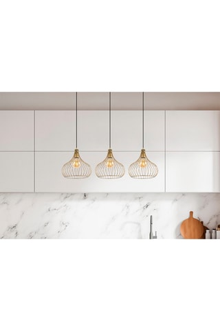 Candeeiro suspenso Teldamla - Dourado brilhante - 3 x 40 W