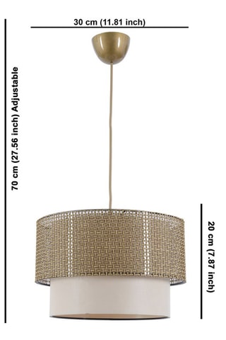 Candeeiro suspenso Coral - Bege e branco - 45-60 W
