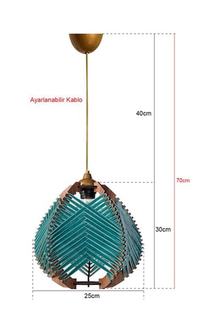 Candeeiro suspenso - Azul - 60 W