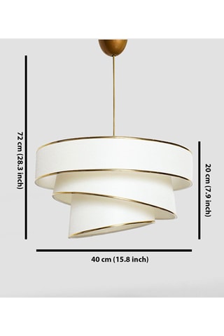 Candeeiro suspenso Couper - Branco e dourado - 60 W