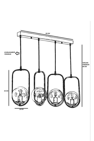 Hanglamp Ahu - Goudkleurig en Wit - 4 x 60 W
