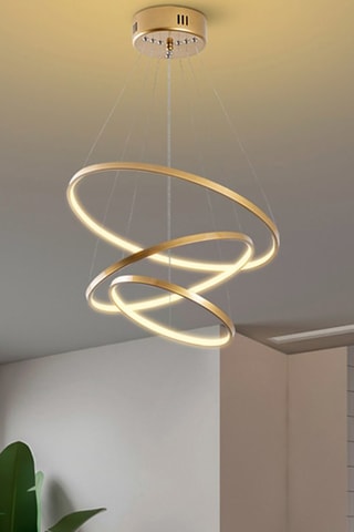 Candeeiro suspenso LED - Dourado - 28 W