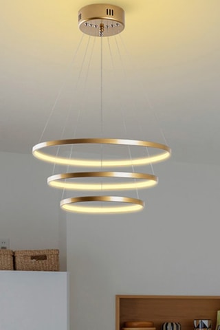 Candeeiro suspenso LED - Dourado - 28 W