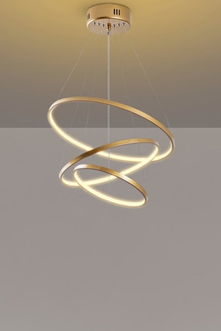 Candeeiro suspenso LED - Dourado - 28 W