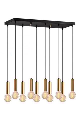 Candeeiro suspenso Tempo - Preto e dourado - 10 x 40 W