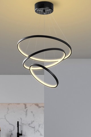 Candeeiro suspenso LED - Preto - 28 W