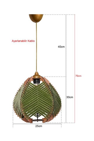 Candeeiro suspenso - Verde - 60 W