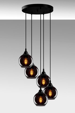 Candeeiro suspenso Smoked - Preto - 5 x 40 W