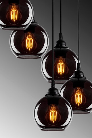 Candeeiro suspenso Smoked - Preto - 5 x 40 W