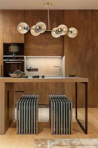 Candeeiro suspenso - Dourado - 6 x 40 W