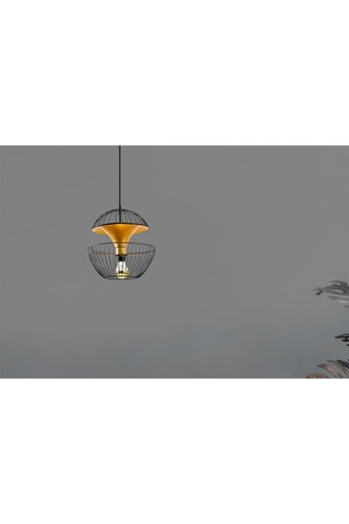 Candeeiro suspenso Telmander 11440 Preto e dourado