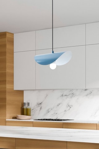 Candeeiro suspenso Eger - Azul-celeste - 40 W