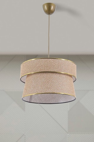 Candeeiro suspenso - Bege e dourado - 45 - 60 W