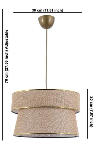 Candeeiro suspenso - Bege e dourado - 45 - 60 W